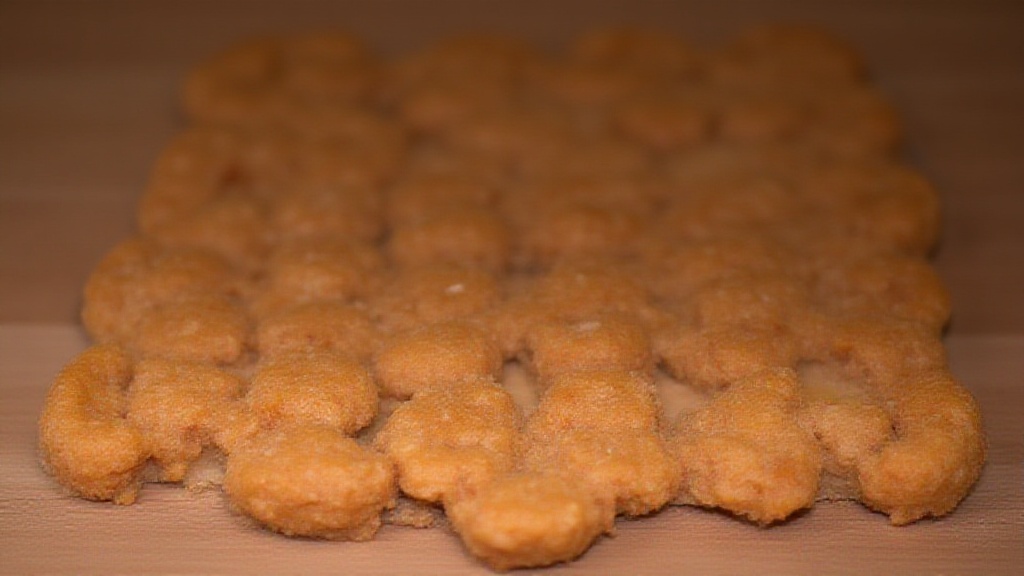 Freshly baked homemade dog treats on a rustic wooden table with ingredients including peanut butter, pumpkin, and oats nearby. A happy dog waits with anticipation.